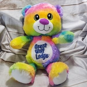 Fiesta Great Wolf Lodge Rainbow Teddy Bear 20" Plush Stuffed Animal Embroidered